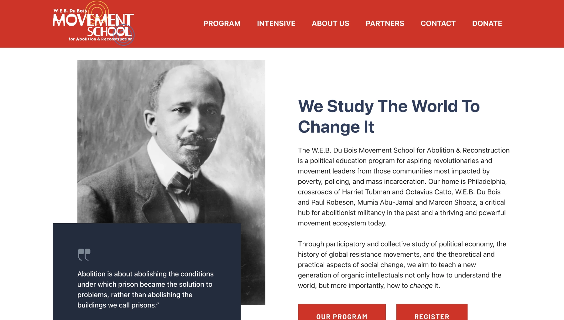 Escuela de Movimiento W.E.B. Du Bois para la Abolición y la Reconstrucción